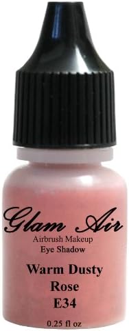 Glam Air Airbrushsh Eye Shadow Colors Water-based 0.25 Fl. Oz. Bottles of Eyeshadow( Choose Your Colors From Menu) (E34- WARM DUSTY ROSE)