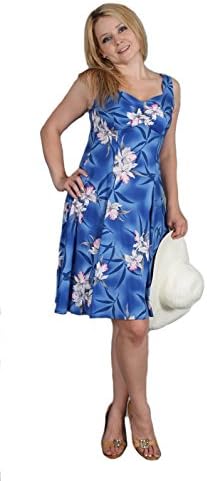 Two Palms Short Hawaiian H-Strap Dress Midnight Orchid in Blue