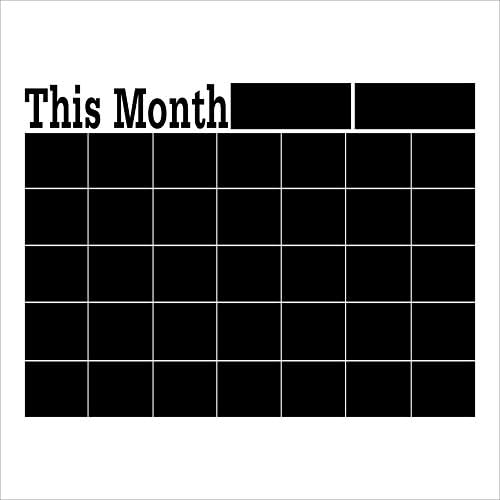 LADEY Removable Monthly Chalkboard Calendar Office Wall Sticker Decals
