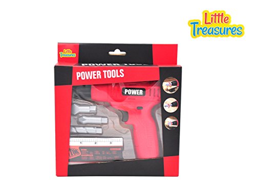 Little Treasures Power Tool Kids Pretend Play realistic looking & Working Electronic Cordless Power Drill toy