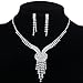 YAZILIND Shining Bridal Jewelry Sets Y Shaped Necklace and Earrings