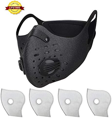 Simwell Dust Masks, Activated Carbon Dustproof Masks with Filter Allegry Mask for Running Woodworking House Cleaning and Gardening, Against Asthma, Pollen Allergies, PM2.5