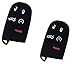 2pc New Black Silicone 5 Button Keyless Remote Key Protect Holder Cover Fob for Chrysler 300 Dodge Challenger Dodge Charger Dart Durango Journey Jeep Grand Cherokee Key Case Bag Jacke Fob
