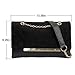 b.m.c BMC Fashionably Chic Gray Beige Faux Suede Leather Gold Metal Chain Large Envelope Clutch Handbag