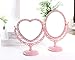 XPXKJ 7 Inch Vintage Heart Mirror - Elegant Desk Makeup Mirror with Double Sided 360 Degree Rotation Vanity Mirror for Coquette Room Decor