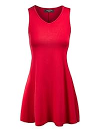 Made by Johnny - Túnica sin mangas, sólida, sin mangas, para mujer, camiseta sin mangas con vuelo, con varios dobladillos, talla grande 3X 4X 5X