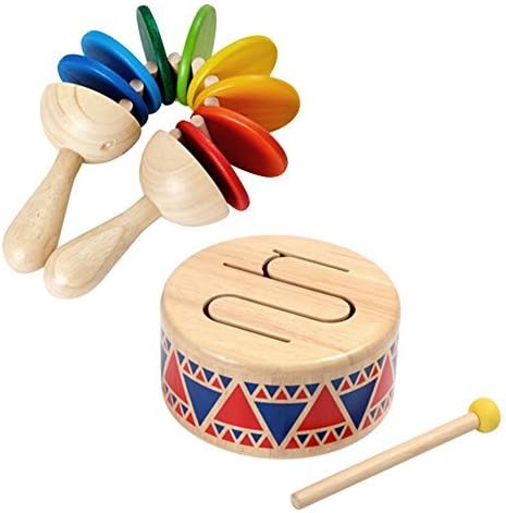 plan toy solid wood drum