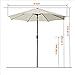 UMARDOO Patio Umbrella,9 Ft Durable Alloy and Ribs Outdoor Table Umbrella with Push Button Tilt and Crank, Fade Resistant,Water Proof Patio Table Umbrella (Ivory)