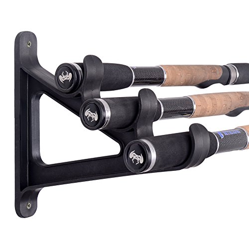 Horizontal Rod Rack for Fishing Rod Wall Rack Storage- Ultra Sturdy holds at least 3 rods- Space Saving for Fishing Rods，Hiking Poles, Ski Poles, Hockey Sticks and Cue - Thumbnail 2