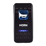 ESUPPORT Car Bar 12v 20a Blue LED Horn Light Push Button Rocker Toggle Switch 5pin Momentary on Off