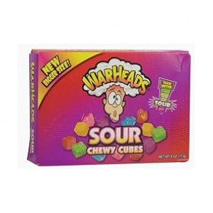 Image of Warheads, Sour Chewy Cubes, Theater Box Style, 4oz Box (Pack of 12)