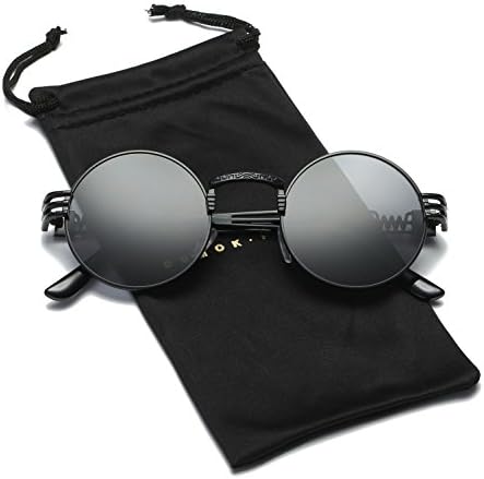 Metal Steampunk John Lennon Vintage Clear Round Sunglasses DSR007
