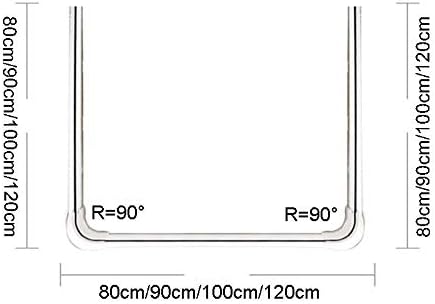 Bathroom U-Shaped Aluminum Alloy Shower Curtain Rod/Rail, Ceiling Mount and Corner Rail, White