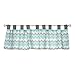 Seashore Waves Window Valance - Chevron Body, Gray Solid Tabs, Tab Top, Turquoise, Gray and White, 56 in x 15 in