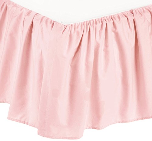 American Baby Company 100% Natural Cotton Percale Portable Mini Crib Skirt, Blush Pink, Soft Breathable, for Girls , 24x38 Inch (Pack of 1)