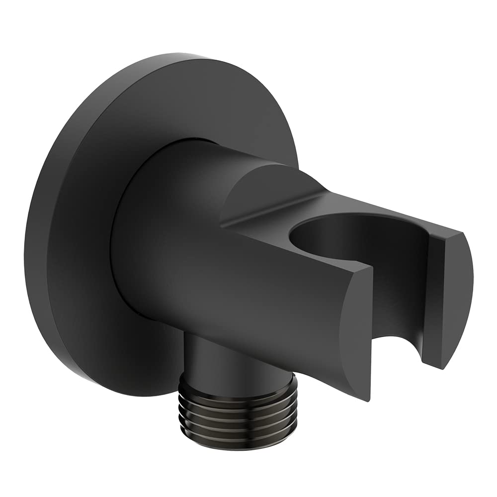 Ideal Standard Idealrain Wall Shower Outlet and Shower Head Holder, BC807XG, Silk Black