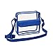 Clear Crossbody Messenger Shoulder Bag with Zipper Closure Adjustable Strap Stadium Approved Clear Bags For Women and Men (Royal Blue)