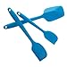 Sinide Silicone Spatulas Set - 3 Piece Cooking Utensils Professional Grade Scraper Heat-Resistant Non Stick Rubber Spatula - Baking Spoon Kitchen Tool with One Piece Seamless Design (Blue)