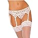 TAKIYA Women's 3 Pieces Lace Garter Belt Stockings Sets with Butterfly Panty (White 2)