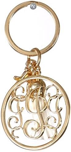 Initial Jewelry Personalized Monogrammed Alphabet Initial Letter Keychain, Key Ring, Bag Charm w/Tassel