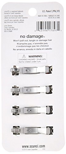 Scunci No-slip Grip Auto Clasp Barrettes, 4 Count