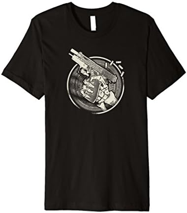 Mens Til Death Do Us Part Gun Owner Skeleton Handgun Pistol Shirt Small Black