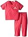 Scoots Kids Scrubs for Girls, Big Sister Embroidery, Hot Pink, 2T
