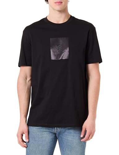 Armani Exchange One Block Up, Rubbered and Satin Logo Camiseta Hombre