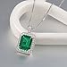 Newshe Pendant Necklace Jewelry for Women 14K Rose Gold Heart Crystle Gemstone 925 Sterling Silver Blue White AAAAA Cz (Green Stone Necklace)