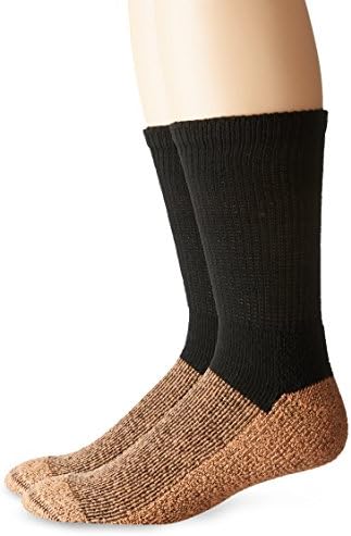 Copper Sole Women's Cupron Pro Therapy Diabetic Crew Socks Without Logo, Black, Shoe Size: 4-10