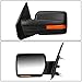 Driver Left Side Rear View Mirror - Manual Folding | Power Adjustment | Heated Glass | Amber LED Turn Signal | Puddle Light - Compatible with Ford F-150 04-14, Texture Black