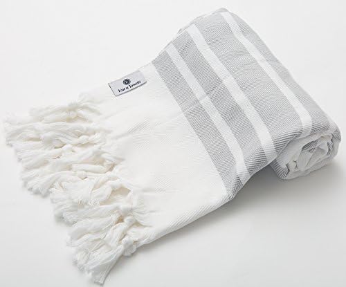Kuru Towels - Turkish Home Towels - 100% Cotton Premium Quality Multipurpose Peshtemal- Fast Drying & Easy Storage - Great for the Bathroom, Spa, Shower, Bath, after Exercise - Marine Grey