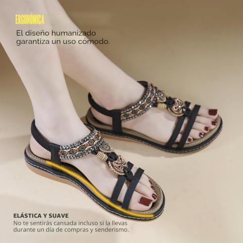 ZDQ Sandals Women Summer Flat Comfortable Bohemian Casual Sandal