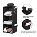 3 Shelves Hanging Closet Organizer, Cloth Hanging Shelves for Closet Organizer with Hook and Loops, Collapsible Storage Shelves for Clothes, Shoes and Hat (3 Shelf - Black)