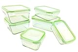 Kinetic GoGREEN Glassworks Series 12 Piece Oven Safe Glass Food Storage Container Set with Lids (6 Containers and 6 Lids) 01352