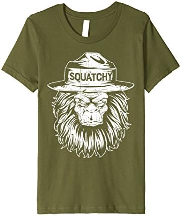 Kids Squatchy Bigfoot Sasquatch Hat T Shirts Smokey Vintage Bear 8 Olive