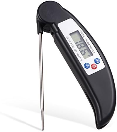Lighting Mall Digital Food Thermometer for Kitchen Cooking, bbq, Meat (Black)