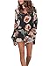 Xuan2Xuan3 Women Flower Print Long Sleeve Boho Casual Loose Tunic Cotton Pattern Blouses Tops Shirts,Black,X-Large
