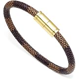 Long Tiantian Bracciale Oro Rigido A Polsino, Grosso Bangle Donna Placcato 18k, Con Cerniera, Regolabile - 3
