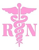 Sassy Stickers Caduceus Registered Nurse RN Pink