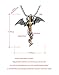 Xusamss Punk Titanium Steel Dragon Sword Wing Pendant Necklaces