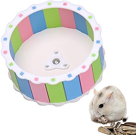 Towerin Silent Spinner Exercise Running Wheel Comfort Colorful Running Wheel Toy for Hamster Mouse Free Standing and Attach Directly Training Cage Accessory