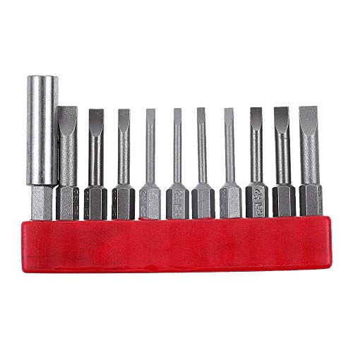 image for Rocaris 11 Pack Flathead Screwdriver Power Driver Bit Set, 2 Inch Slot