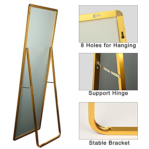 Full Length Mirror 65"x22" Gold Floor Mirror Large Rectangle for