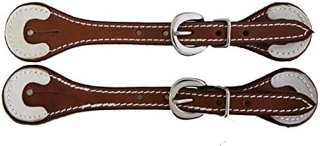 Genuine Leather Working Spur Straps with Rawhide Tips Adult Size