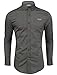 TAM WARE Mens Inner Plaid Oxford Cotton Button Down Dress Shirts TWNEL565S-318S-CHARCOAL-US M