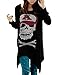 Allegra K Women Skull Cut Out Back Tops High Low Hem Cool T Shirts L Black