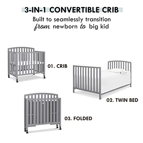 DaVinci Dylan Folding Portable 3in1 Convertible Mini Crib and Twin