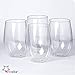 Vinostar Stemless Wine Glasses -100% Tritan- Premium Quality Glassware -BPA Free, Shatterproof, Unbreakable Plastic Crystal Clear Wine Tumbler Glasses- Dishwasher Safe -16 Oz- Set of 4 in a Gift Box