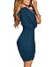 BIUBIU Women's Cold Shoulder Bodycon Bandage Club Party Midi Dress Turquoise 2XL